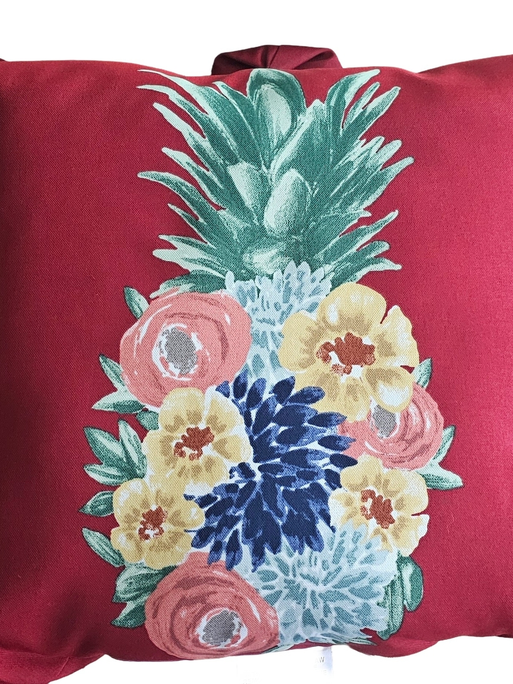 2 - Hampton Bay 18” X 18” Floral Pineapple Outdoor Throw Pillow 100% Polyester